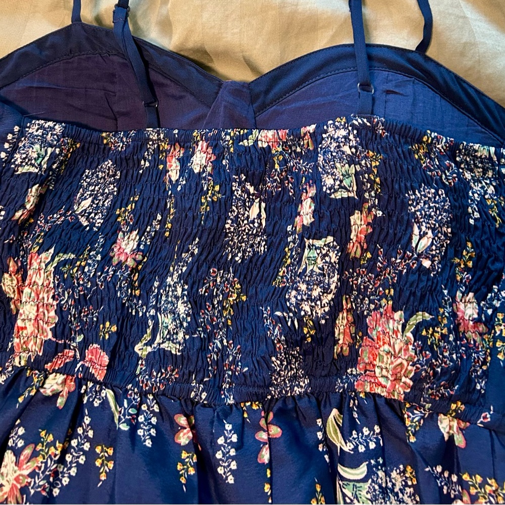 Band of Gypsies Navy and Pink Floral Jumpsuit - Picture 6 of 7